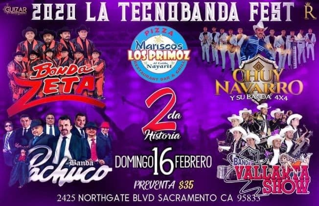 Event - La Tecnobanda Fest 2020 En Sacramento,CA - SACRAMENTO, California - February 16, 2020 | concert tickets