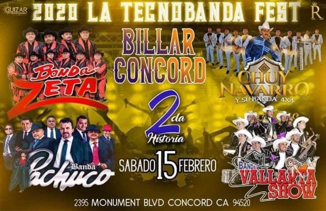 Event - La Tecnobanda Fest 2020 En Concord,CA - Concord, California - February 15, 2020 | concert tickets