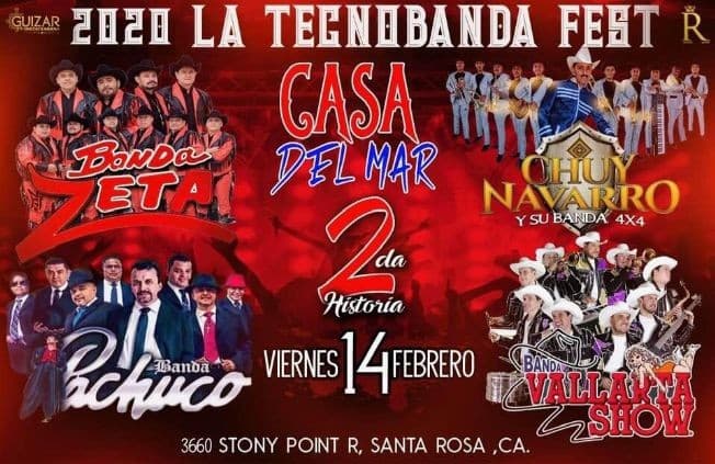 Event - La Tecnobanda Fest 2020 En Santa Rosa,CA - Santa Rosa, California - February 14, 2020 | concert tickets