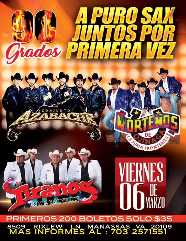 Event - Norteños de Ojinaga y Tiranos del Norte en Vivo! - Manassas, Virginia - March 6, 2020 | concert tickets