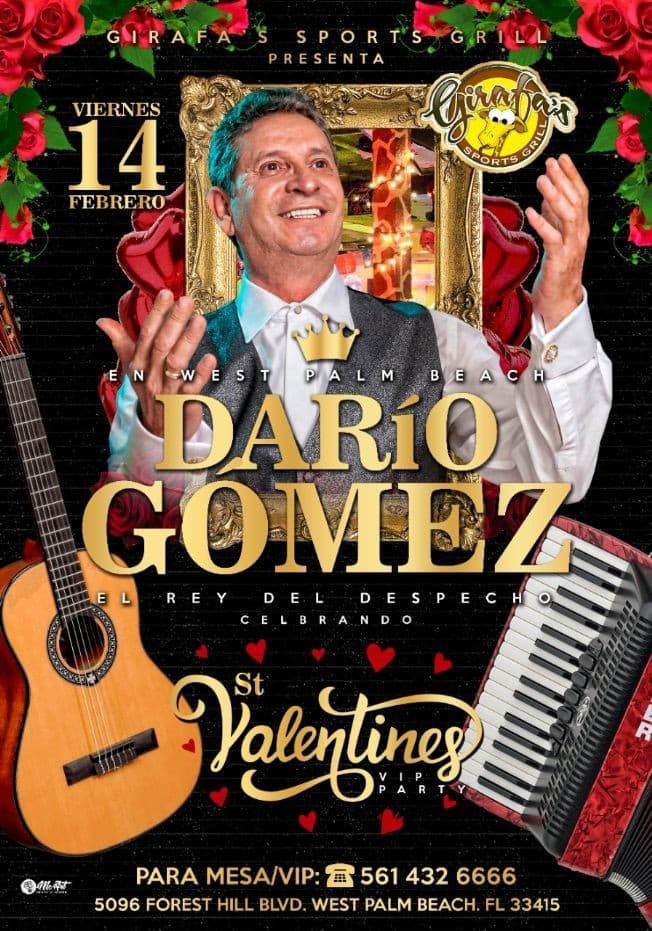 Event - DARIO GOMEZ en Concierto - West Palm Beach, Florida - February 14, 2020 | concert tickets