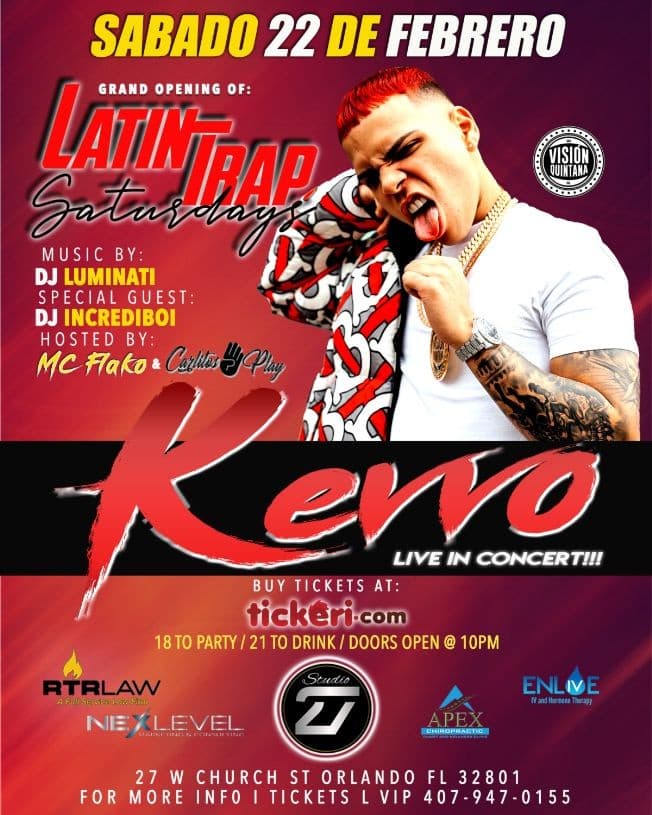 Event - Kevvo - Orlando, Florida - 22 de febrero de 2020 | concert tickets