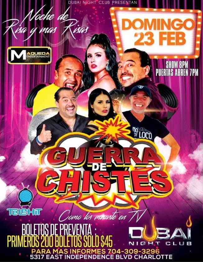 Event - Guerra De Chistes En Charlotte,NC - Charlotte, North Carolina - February 23, 2020 | concert tickets