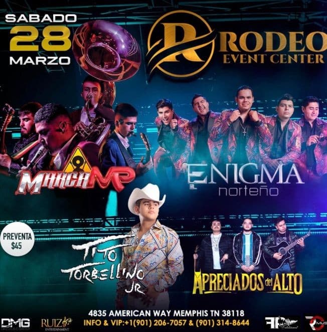 Event - Enigma Norteño,Tito Torbellino Jr y Mas En Memphis,TN - Memphis, Tennessee - March 28, 2020 | concert tickets