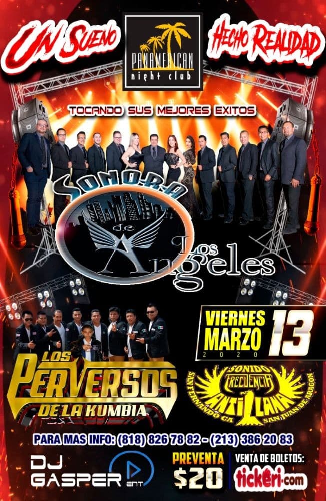 Event - Sonora Los Angeles,Los Perversos De La Kumbia y Mas En  Los Angeles,CA - Los Angeles, California - March 13, 2020 | concert tickets