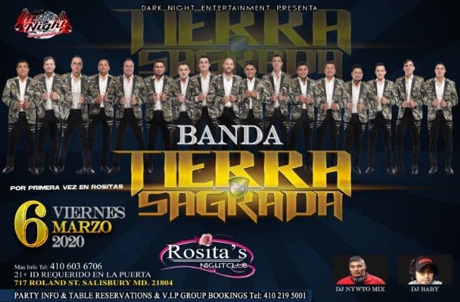 Event - Banda Tierra Sagrada En Salisbury,MD - Salisbury, Maryland - March 6, 2020 | concert tickets