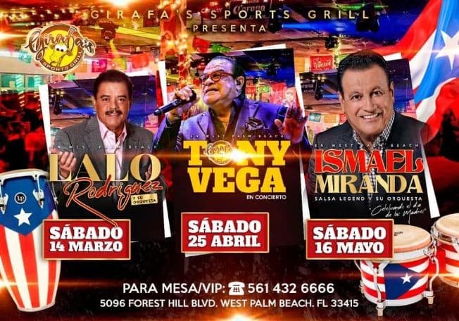 Event - TONY VEGA en West Palm Beach !! - West Palm Beach, Florida - April 25, 2020 | concert tickets