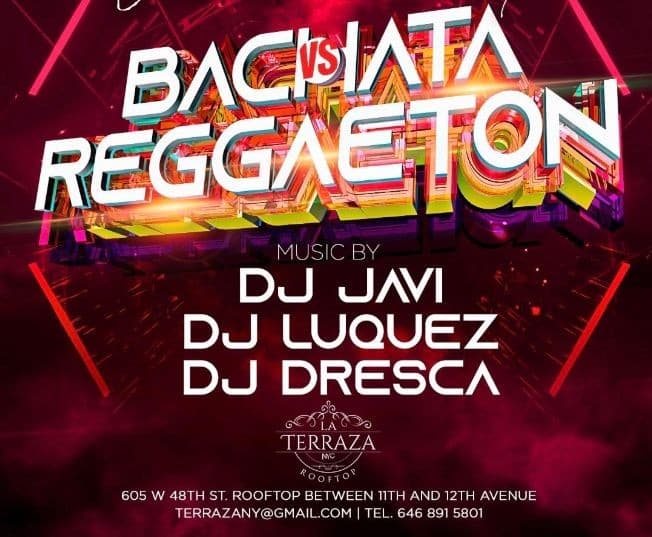 Event - BACHATA VS REAGGETON LATIN PARTY | LA TERRAZA - New York, New York - 13 de marzo de 2020 | concert tickets