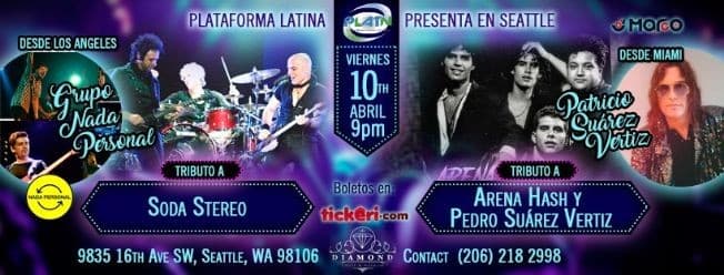 Event - Patricio Suárez Vertiz y Nada Personal Tributo a Soda Stereo POSTPONED - Seattle, Washington - April 10, 2020 | concert tickets