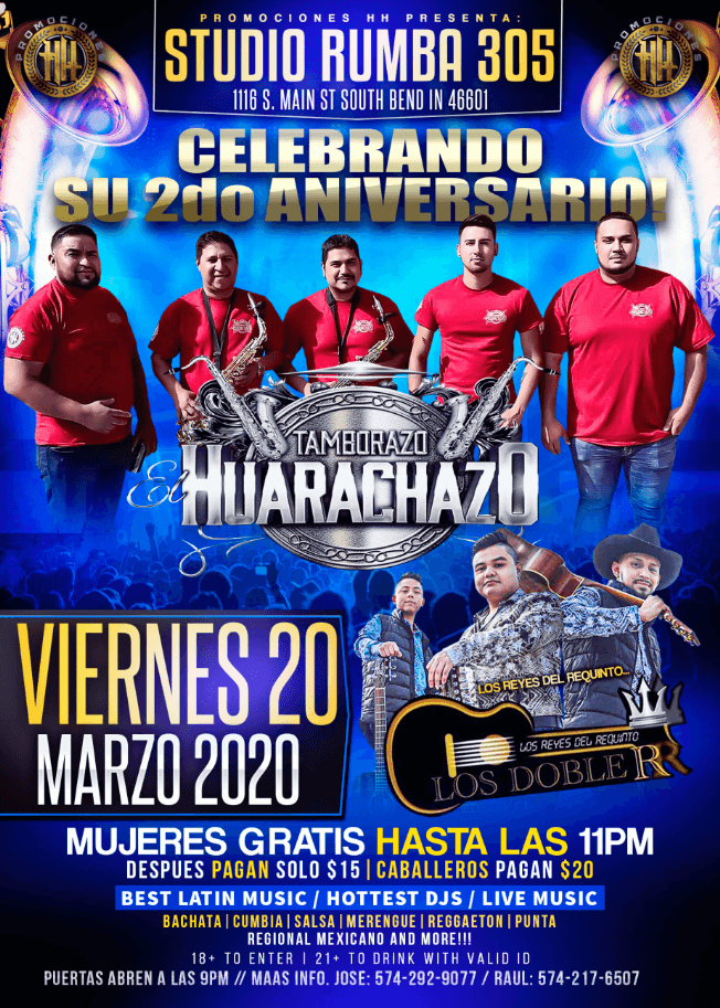 Event - Segundo Aniversario Tamborazo Huarachazo - South Bend, Indiana - March 20, 2020 | concert tickets