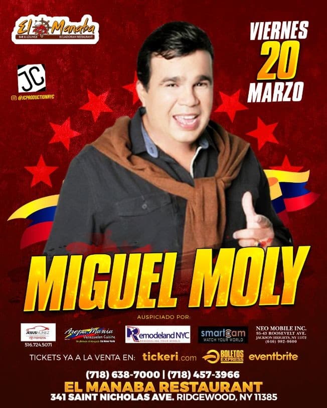 Event - Miguel Moly en Brooklyn - Ridgewood, New York - March 20, 2020 | concert tickets