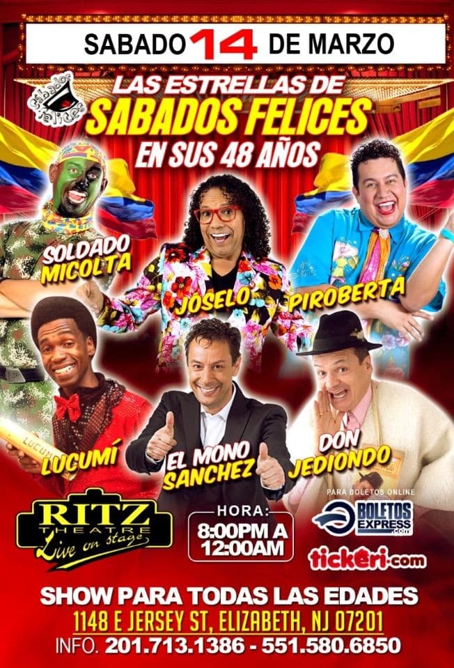 Event - LAS ESTRELLAS DE SABADOS FELICES POSTPONED - Elizabeth, New Jersey - March 14, 2020 | concert tickets