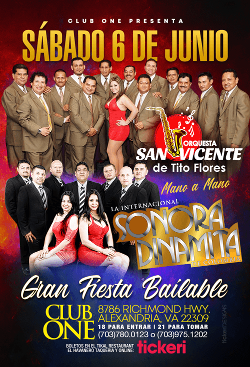 Event - Orquesta San Vicente y La Sonora Dinamita en Vivo! - Alexandria, Virginia - June 6, 2020 | concert tickets