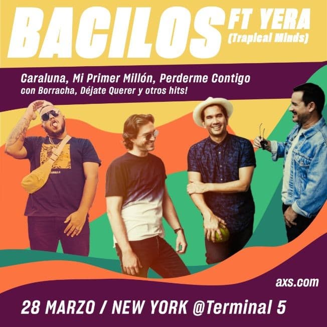 Event - Bacilos ¿Donde Nos Quedamos? US Tour ft. Yera POSTPONED - New York, New York - March 28, 2020 | concert tickets