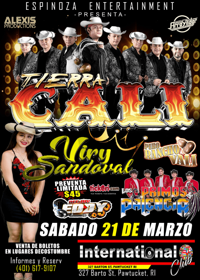 Event - Tierra Cali en Pawtucket, RI CANCELED - Pawtucket, Rhode Island - March 21, 2020 | concert tickets