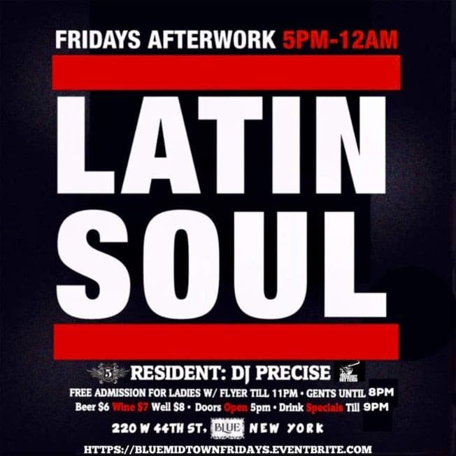Event - Latin Soul AfterWork Fridays - New York, New York - March 13, 2020 | concert tickets