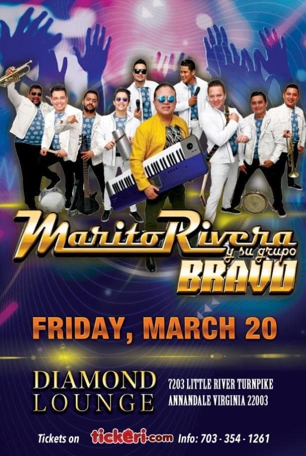 Event - MARITO RIVERA Y SU GRUPO BRAVO CANCELED - Annandale, Virginia - March 20, 2020 | concert tickets