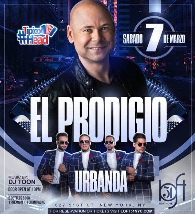Event - El Prodigio y El Grupo Urbanda - NY, New York - 7 de marzo de 2020 | concert tickets