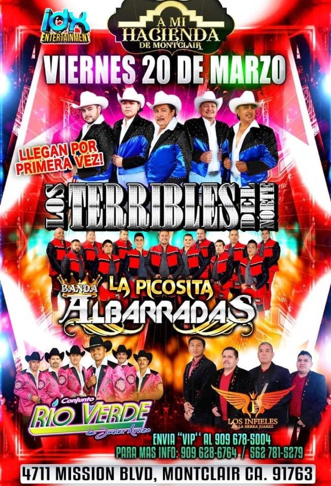 Event - Los Terribles Del Norte y Mas En Montclair,CA CANCELED - Montclair, California - March 20, 2020 | concert tickets