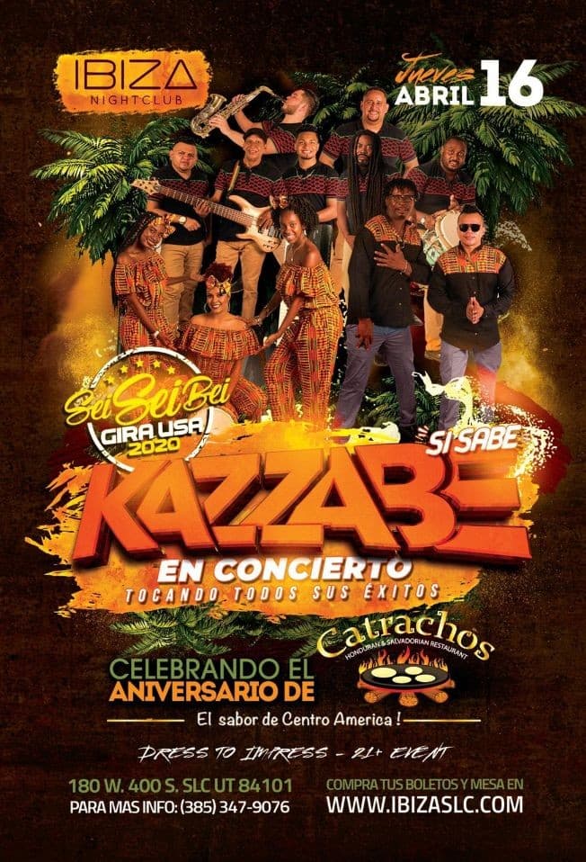 Event - Kazzabe Si Sabe! Sei Sei Bei Gira USA 2020 en Utah! - Salt Lake City, Utah - April 16, 2020 | concert tickets
