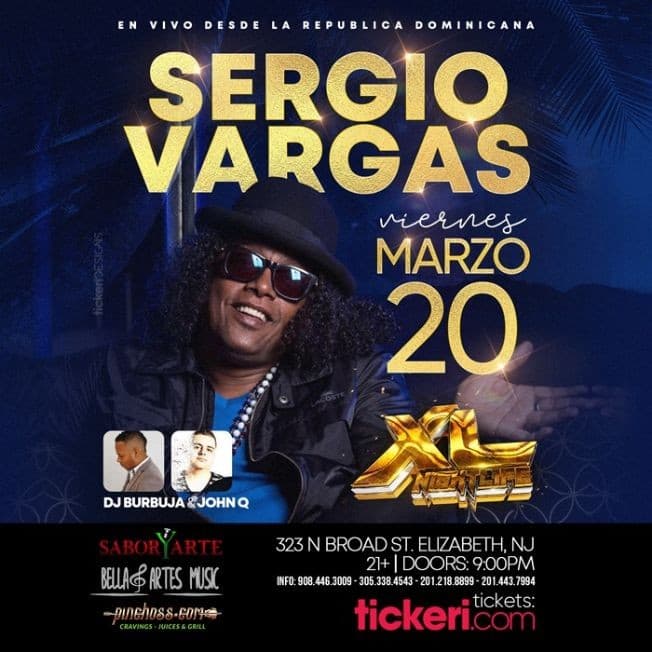 Event - Sergio Vargas con su Merengue Por Siempre en Vivo! POSTPONED - Elizabeth, New Jersey - March 20, 2020 | concert tickets