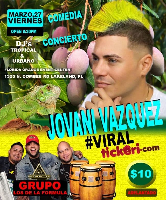 Event - Jovani Vazquez #CANCELADO POR COVID-19-CIERRE DE FLORIDA - Lakeland, Florida - March 27, 2020 | concert tickets