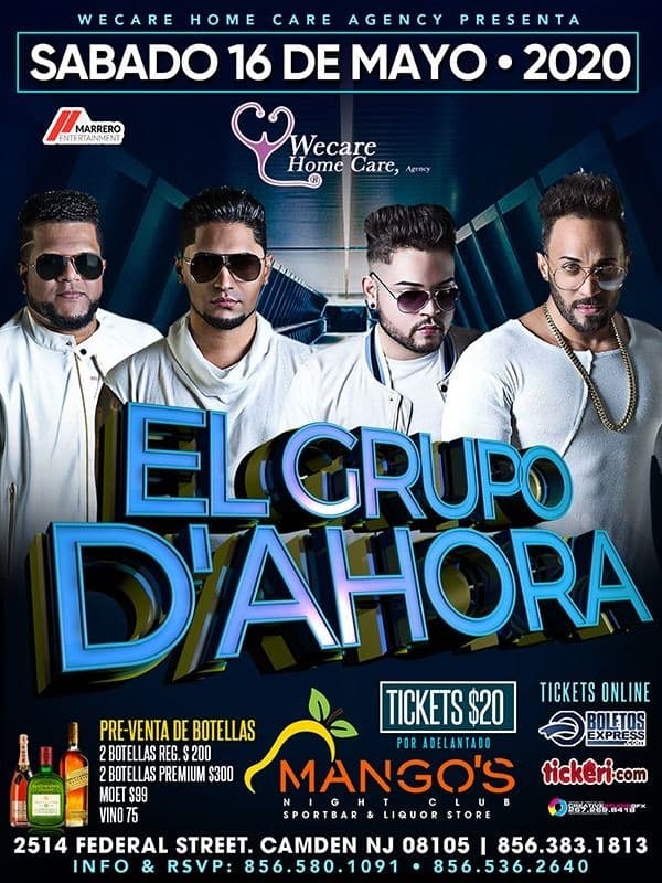 Event - El Grupo D'Ahora en Vivo! - Camden, New Jersey - May 16, 2020 | concert tickets