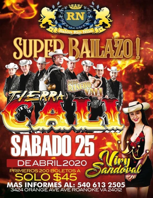 Event - Super Bailazo Con Tierra Cali y Viry Sandoval En Roanoke,VA - Roanoke, Virginia - April 25, 2020 | concert tickets
