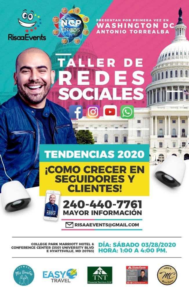 Event - Taller de Redes Sociales En Washington, DC POSTPONED - Hyattsville, Maryland - March 28, 2020 | concert tickets