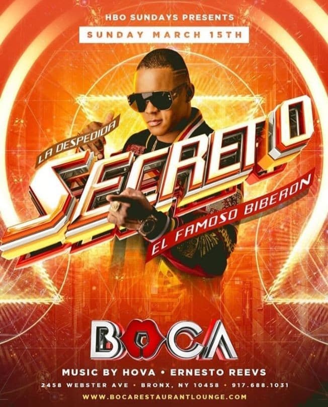 Event - HBO Sundays Secreto El Famous Biberon Live At Boca - Bronx, New York - March 15, 2020 | concert tickets