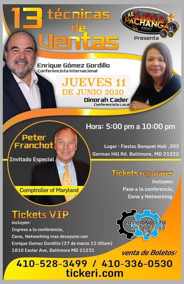 Event - ENRIQUE GÓMEZ GORDILLO " CAMBIANDO TU MENTALIDAD # 2 " NEW CONFIRMED DATE - Dundalk, Maryland - March 26, 2020 | concert tickets