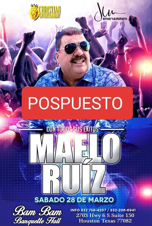 Event - Maelo Ruiz en Concierto en Houston Texas! POSTPONED - Houston, Texas - March 28, 2020 | concert tickets