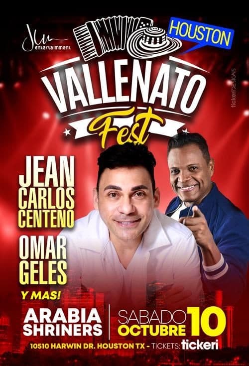 Event - Vallenato Fest en Houston con Jean Carlos Centeno, Omar Geles y Mas! - Online, Online - October 10, 2020 | concert tickets
