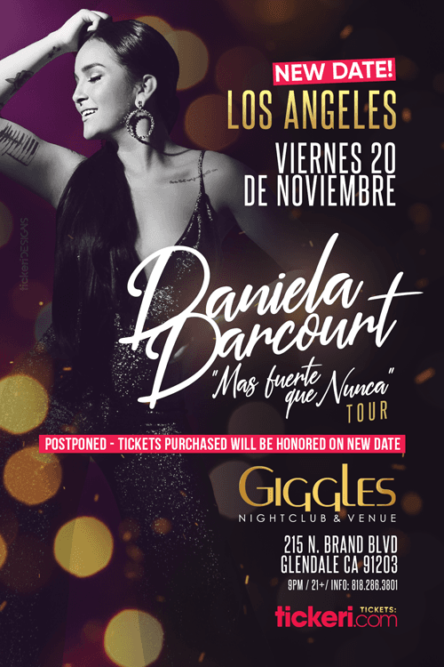 Event - DANIELA DARCOURT EN LOS ANGELES CANCELED - Glendale, California - March 5, 2021 | concert tickets
