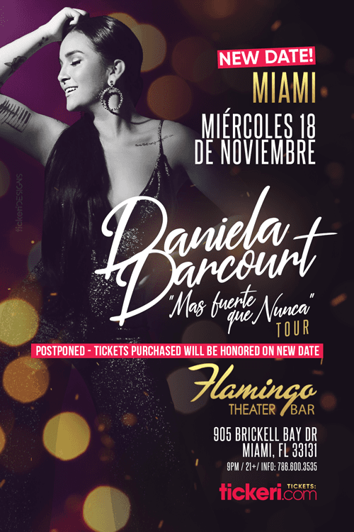 Event - DANIELA DARCOURT EN MIAMI CANCELED - Miami, Florida - March 10, 2021 | concert tickets
