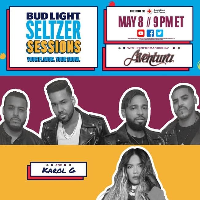 Event - Live at Home: Aventura y Karol G - Online, Online - May 8, 2020 | concert tickets