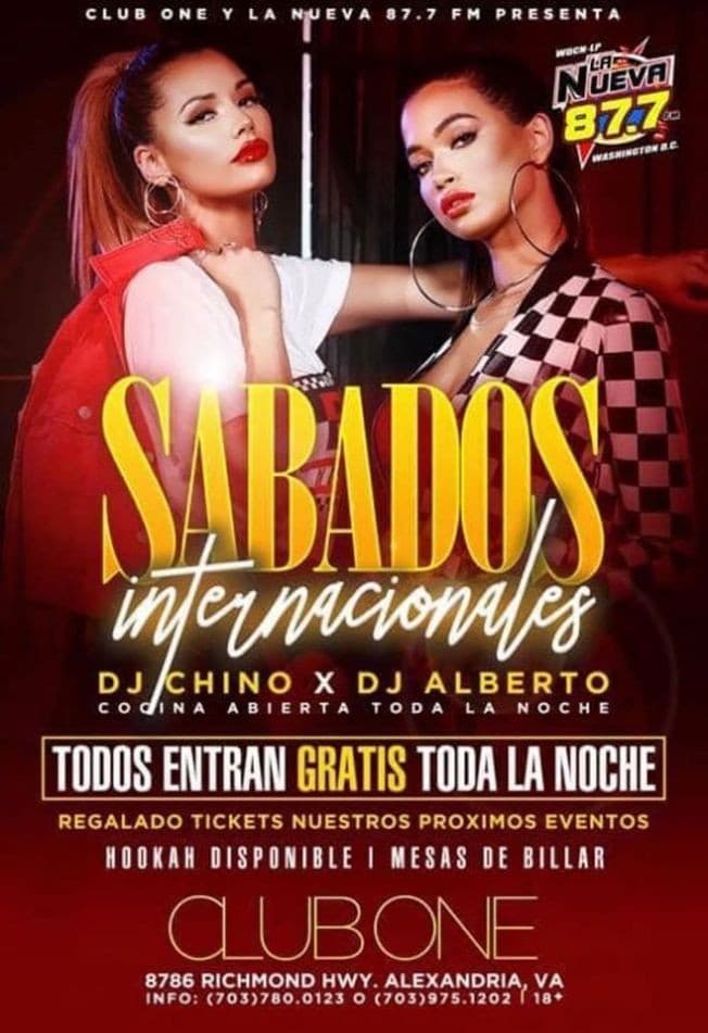 Event - Sabados Internacionales en Club One! - Alexandria, Virginia - June 13, 2020 | concert tickets