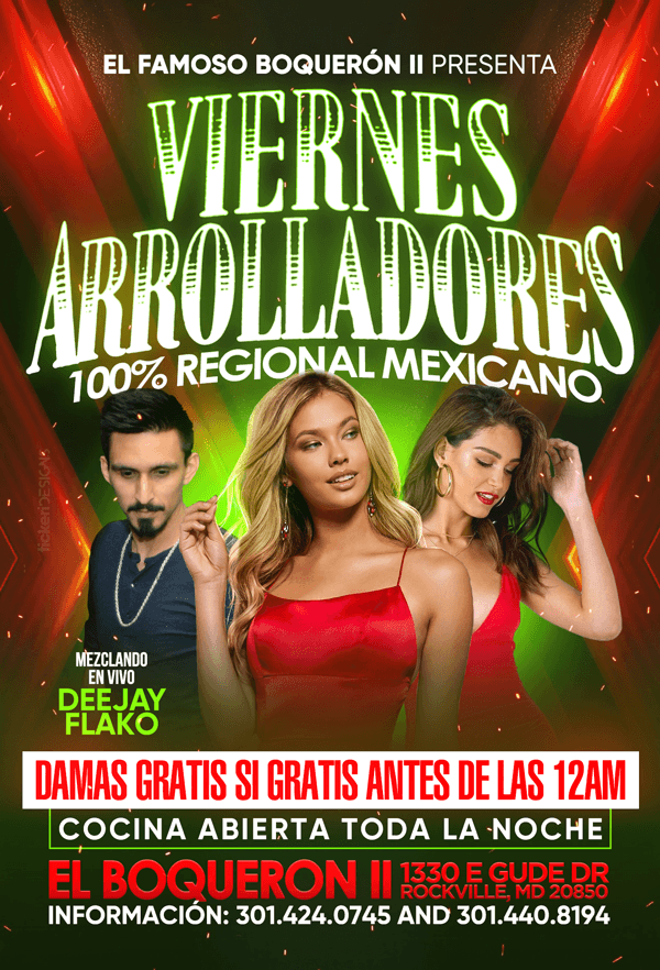 Event - Viernes Arrolladores 100% Regional Mexicano en el Boqueron 2! - Rockville, Maryland - August 7, 2020 | concert tickets