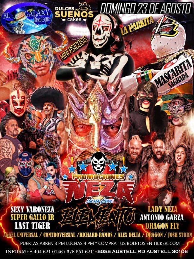 Event - PROMOCIONES NEZA PRESENTA LUCHA LIBRE MEXICANA - AUSTELL, Georgia - August 23, 2020 | concert tickets