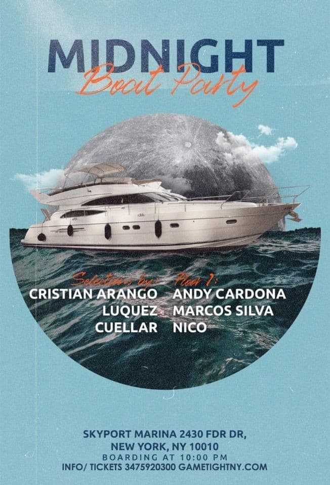 Event - House Midnight Yacht Party at Skyport Marina Cabana Yacht - New York, New York - August 15, 2020 | concert tickets