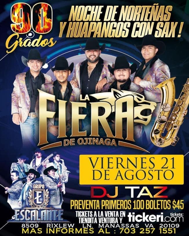Event - Noche de Norteñas con La Fiera de Ojinaga y Grupo Escalante en Vivo! - Manassas, Virginia - August 21, 2020 | concert tickets