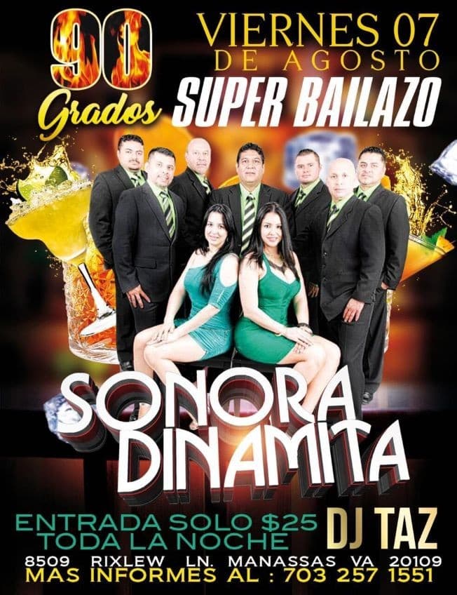 Event - Super Bailazo con La Sonora Dinamita en 90 Grados! - Manassas, Virginia - August 7, 2020 | concert tickets