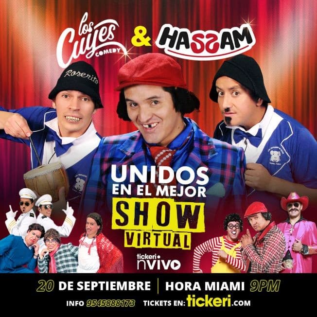 Event - Los Cuyes y Hassam en el mejor Comedy Show Virtual en Vivo! - Online, Online - September 20, 2020 | concert tickets