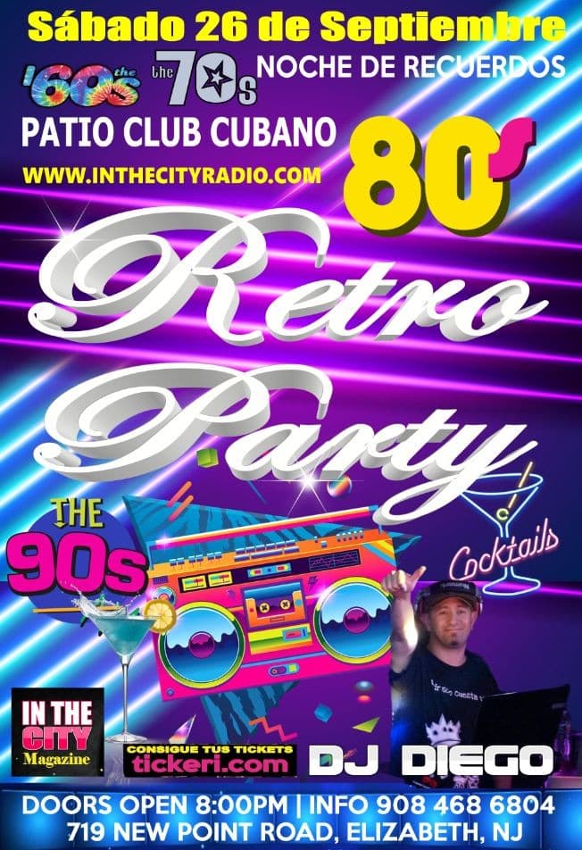 Event - Retro Party - Elizabeth, New Jersey - September 26, 2020 | concert tickets