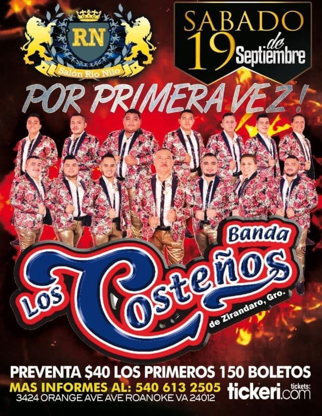 Event - Por primera vez Los Costeños de Zirandaro Guerrero en Vivo! - Roanoke, Virginia - September 19, 2020 | concert tickets