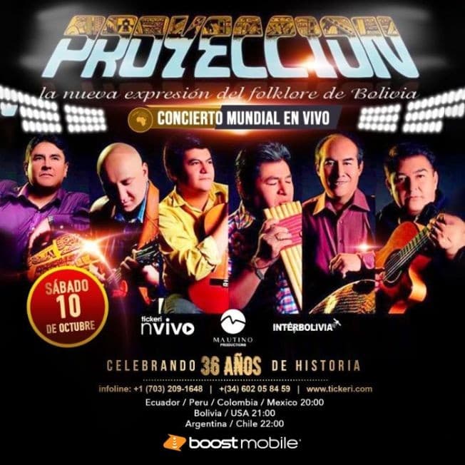 Event - "Proyeccion" La nueva expresion del Folklore de Bolivia en Concierto Virtual Vivo! - Online, Online - October 10, 2020 | concert tickets