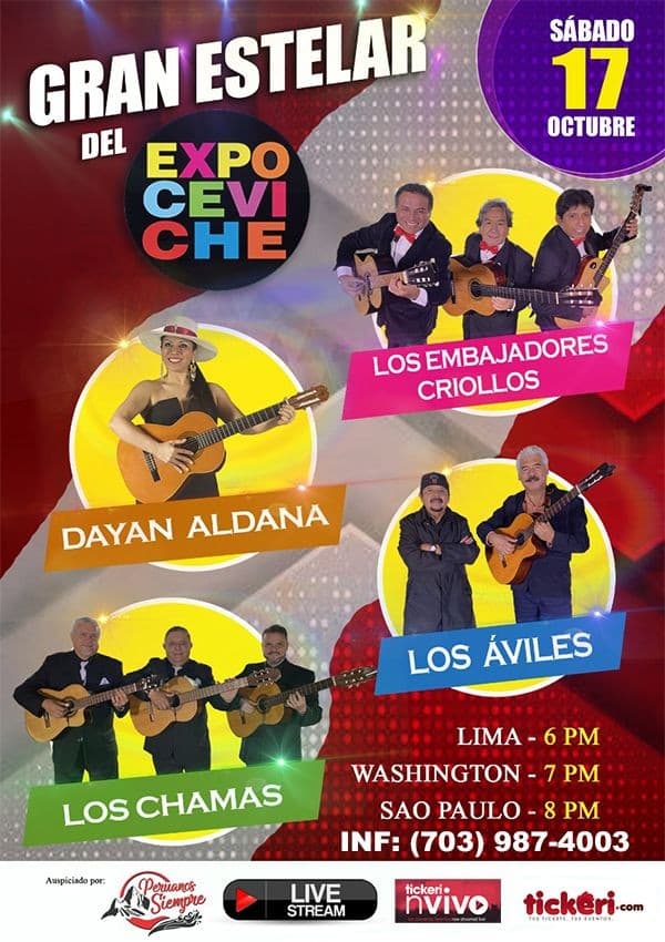 Event - Dayan Aldana, Los Embajadores Criollos, Los Aviles y Los Chamas en concierto virtual en Vivo! - Online, Online - October 17, 2020 | concert tickets