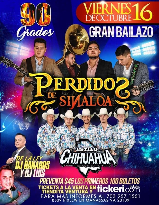 Event - Perdidos de Sinaloa en Manassas VA - Manassas, Virginia - 16 de octubre de 2020 | concert tickets