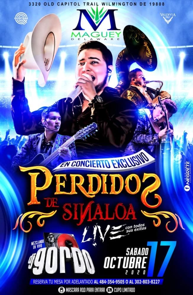 Event - PERDIDOS DE SINALOA! - Wilmington, Delaware - October 17, 2020 | concert tickets