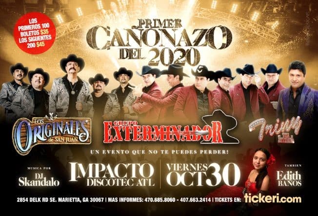 Event - Los Originales de San Juan,Grupo Exterminador, Triny y Edith Baños en Atlanta - Marietta, Georgia - October 30, 2020 | concert tickets
